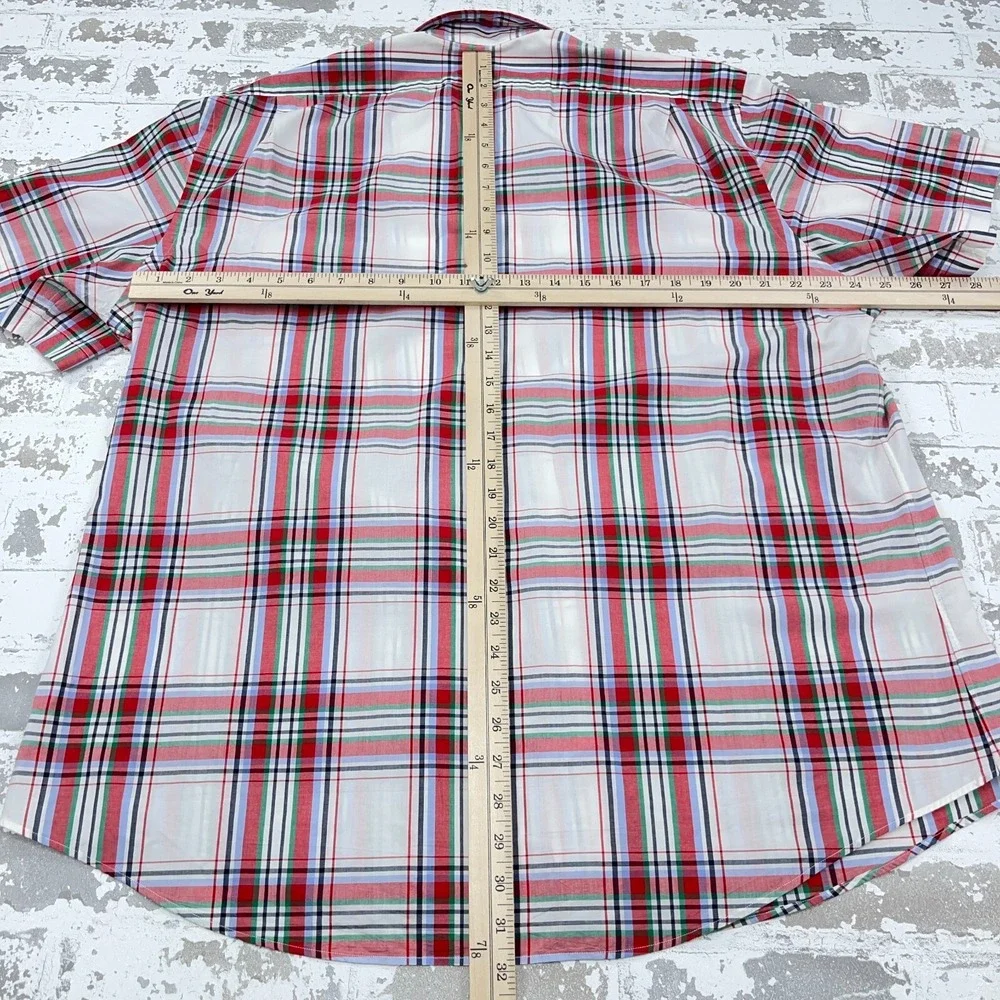 Polo Ralph Lauren Shirt Men XXL Red White Button Up‎ Camp Bradford Custom Fit